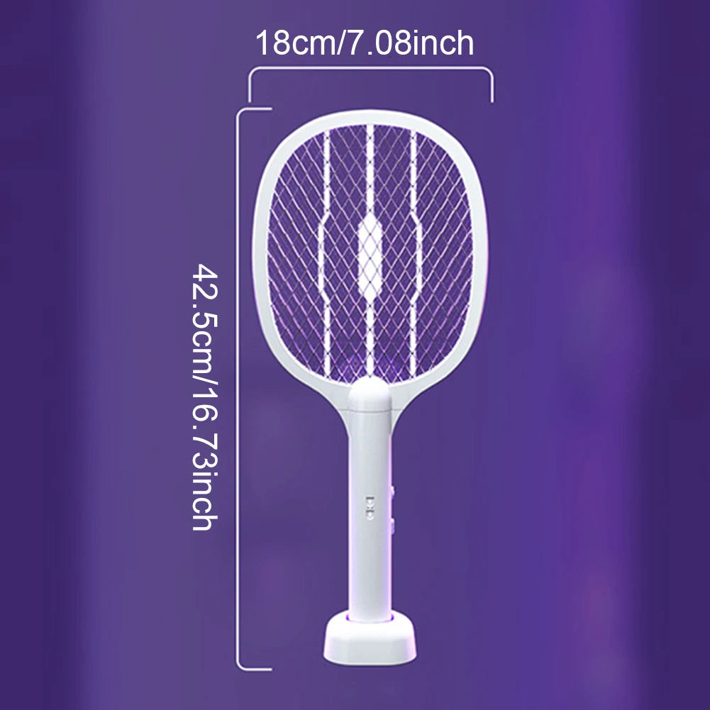 2-in-1 Mosquito Killer Lamp Multifunctional Angle Telescopic Mosquito Swatter Rechargeable Mosquito Swatter Electric Fly Swatter