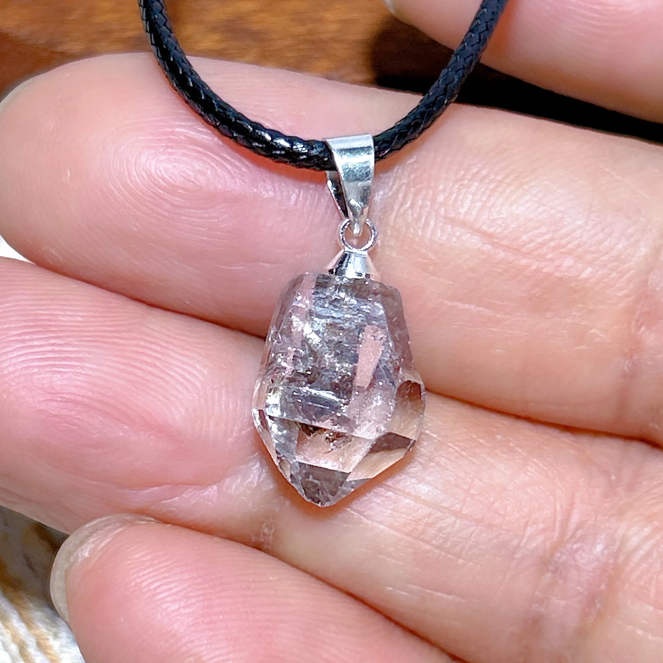 Natural Crystal Herkimer Diamond Pendant Hang Stone Gemstones Mineral Energy Reiki Home Decorations Gift Ore Crystals