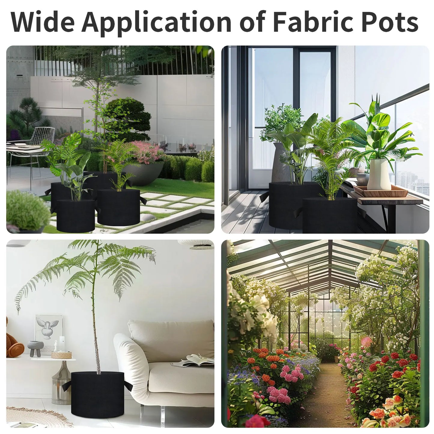 5-Pack 5Gallon Plant Grow Bags Heavy Duty Thickened Nonwoven Fabric Pots with Handles for Vegetable Flower Potato Garden Bags