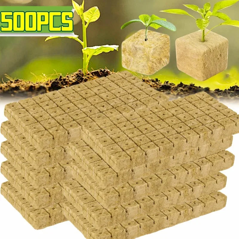 Sponge Block Starter Plug Rock Wool Grow Cubes Seedling Starter Plant Cube Hydroponic Media Plug Greenhouse Garden Nursery Pots