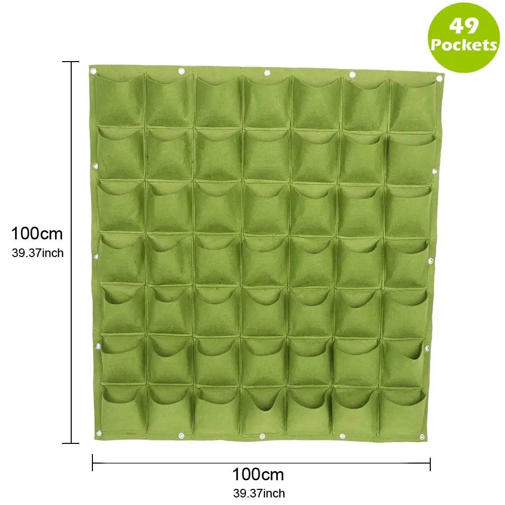 49 Pockets Hanging Planter Bags, Hanging Vertical Wall Mounted Plant Planting Grow Bags, Herb Garden Planter Outdoor Indoor Grow