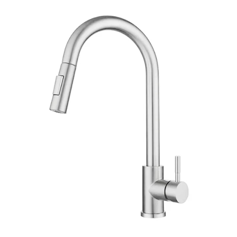 kitchen faucet with a pull - down sprayer， Without Deck Plate,Fit for kitchen sink or laundry sink