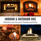VEVOR Fireplace Log Grate Fireplace Grate with 6 Legs 3/4’’ Solid Powder-coated Steel Bars Log Firewood Burning Rack Holder