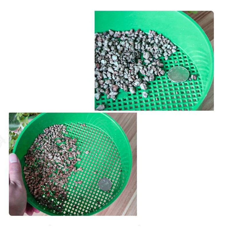 Plastic Garden Sieve Riddle Green For Composy Soil Stone Mesh Gardening Tool