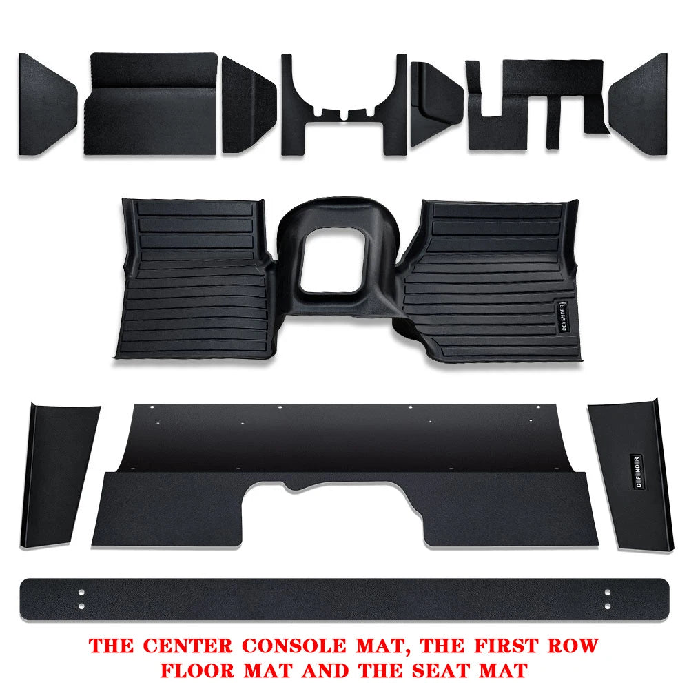 Car Mats with Center Console Mat for Land Rover Defender 90&110 TDi300 TD5 Anti Slip Car Modify Protection Products