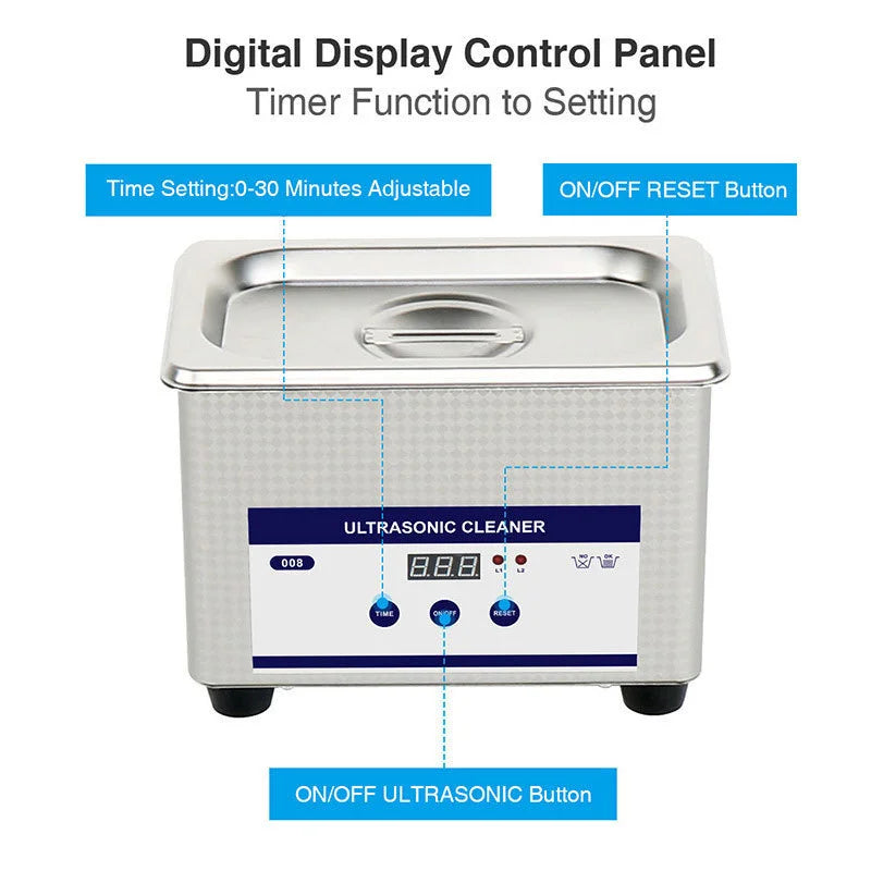 40kHz Ultrasonic Cleaner 0.8L Ultra Sonic Cleaner with Timer Ultrasonic Jewelry Rust Removal Cleaner Ultrasonic Cleaning Machine