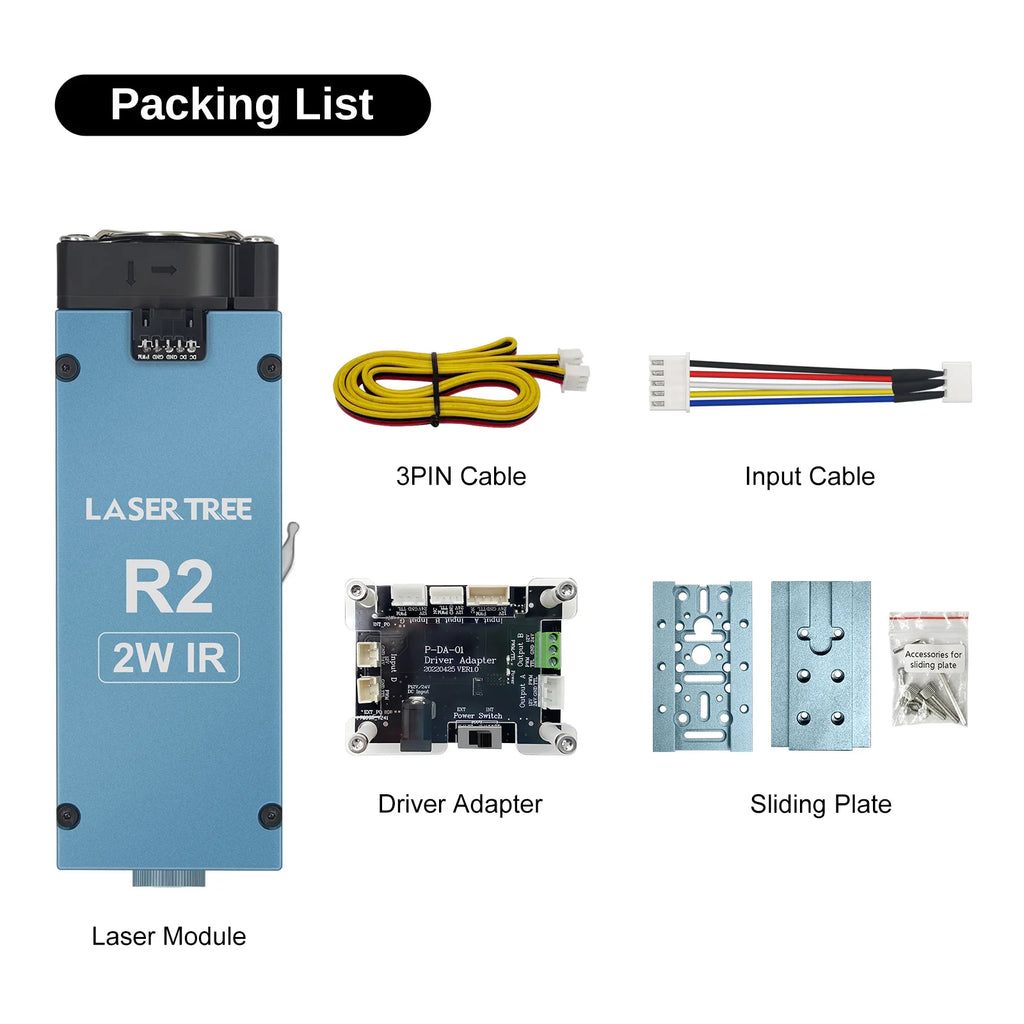 LASER TREE R2 2W 1064nm Infrared Laser Module For Engraving Plastic Metal