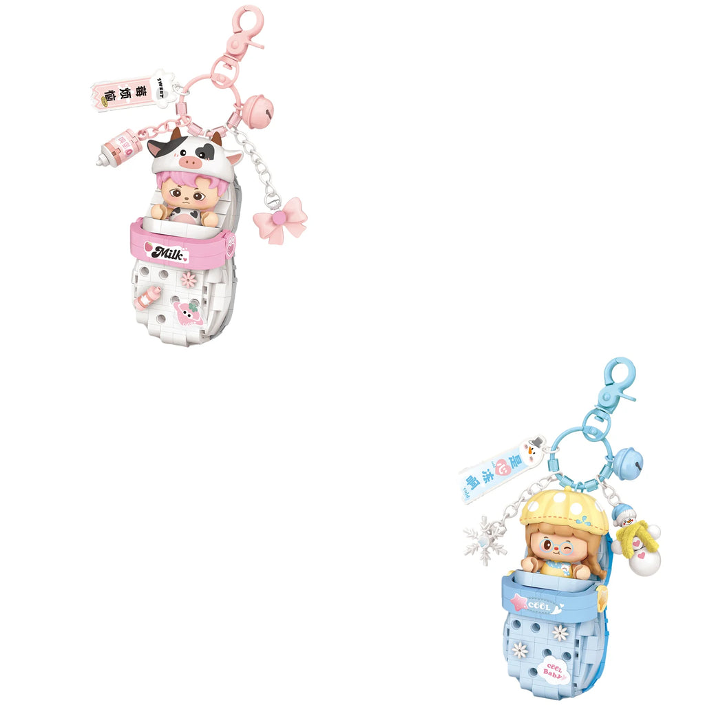 LOZ Panda Big Head Shoes Keychain Model Assembly Toy Home Creative Ornament Building Blocks Set Boys and Girls Birthday Gift