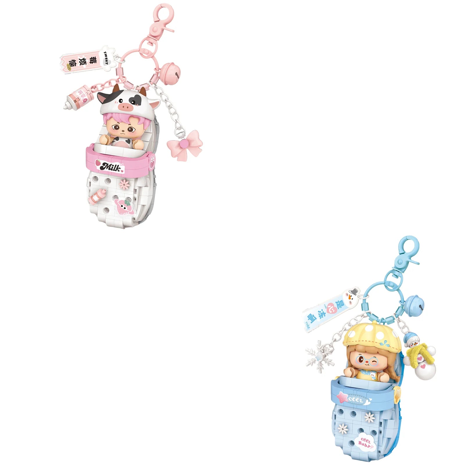 LOZ Panda Big Head Shoes Keychain Model Assembly Toy Home Creative Ornament Building Blocks Set Boys and Girls Birthday Gift