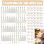 6-120Pcs 33inch Paper Umbrellas for Wedding Guest White Paper Parasol Umbrellas for Guests Wedding Photography Props with Fans