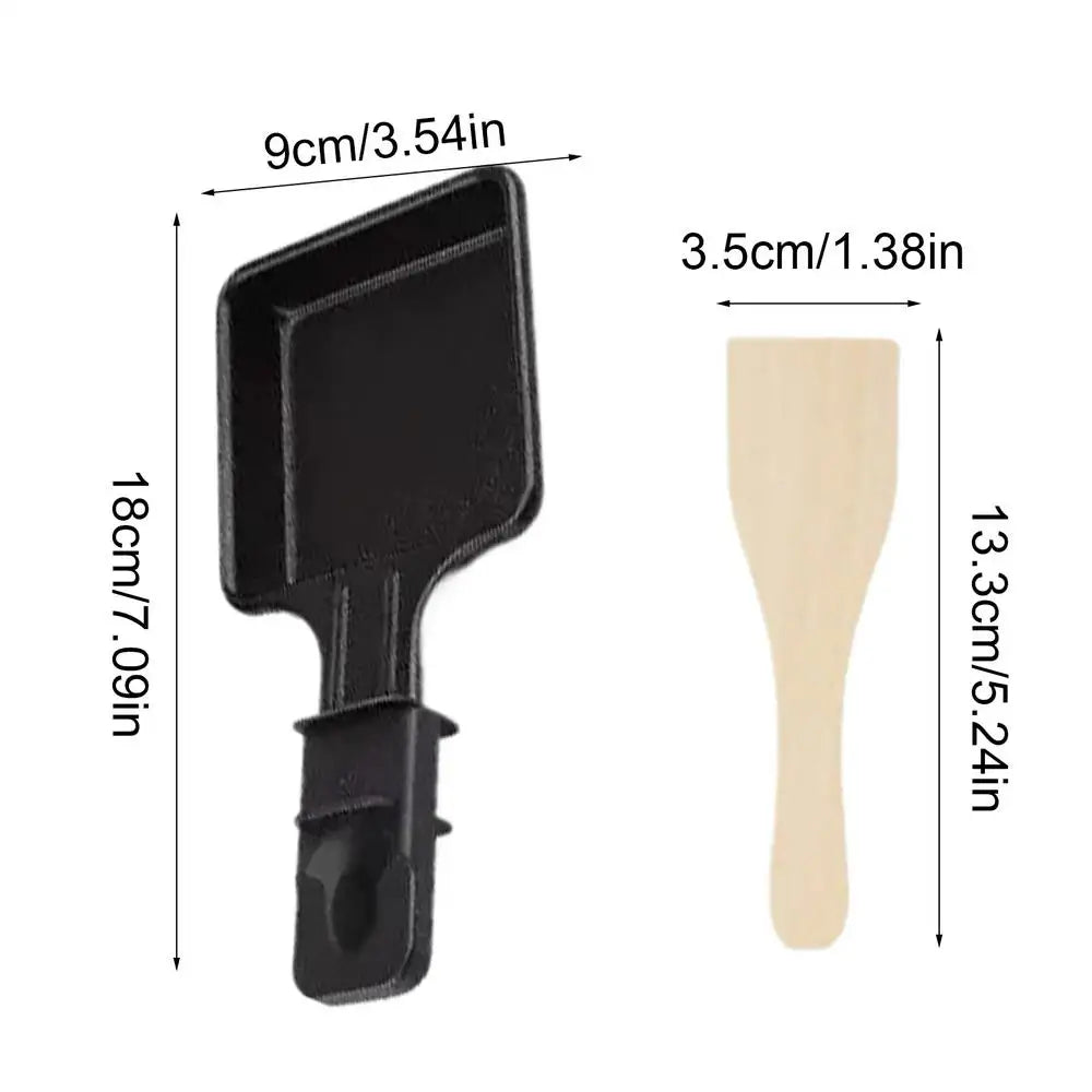 4PCS Raclette Pan with Non-Stick Coating with Insulated Handle and 4 Shovel Portable Cooking Tray for Melted Cheese Omelette