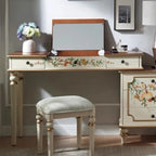 French Retro Makeup Desk home makeup luxury wood Dressing table design Hairstyles vanity with lmirror stool bedroom furnitures