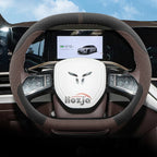 Suede Leather Car Steering Wheel Cover for Hongqi EH7 EH7pro 2024 2025 Auto Interior Accessories