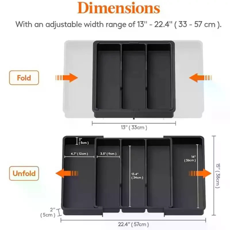 Expandable Cooking Utensil Tray Utensil Organizer For Kitchen Drawers Adjustable Cutlery Silverware Flatware Holder Kitchen Tool