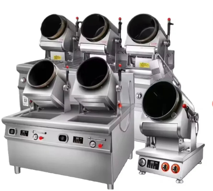 Custom Commercial Kitchen Equipment Electric Automatic Drum Robot Stir Fry Fried Rice Wok Machine Catering Cooking Device