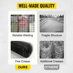 VEVOR Welded Wire Fence Vinyl Coated Chicken Rabbit Mesh 1"x1" 16 Gauge 24"x50'/24"x100'/36"x50' Black Hardware Cloth & Mesh