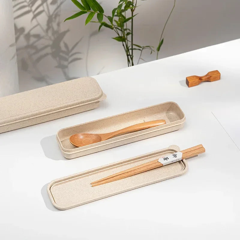 Handmade Home Dinnerware Tableware Cutlery for Kitchen, Natural Wooden Spoon & Fork Dinner Kit, Rice Soups, Cereal Utensil