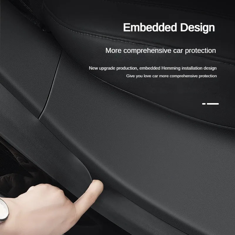 Front & Rear Door Sill Guards For Tesla Model Y ABS Inner Protector Cover Plate Trim Anti-Dirty Bumper Welcome Pedal Kick Pad