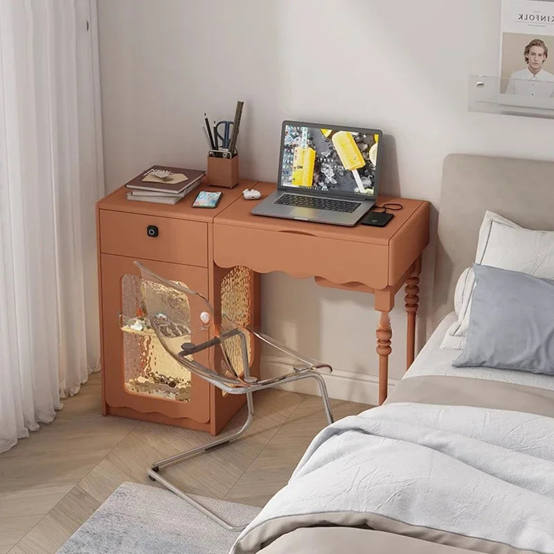 Simple Hairstyles Makeup Vanities Tables Mirror Flip Pink Light Bedroom Dressers Makeup Drawers Small Penteadeira Furniture Home