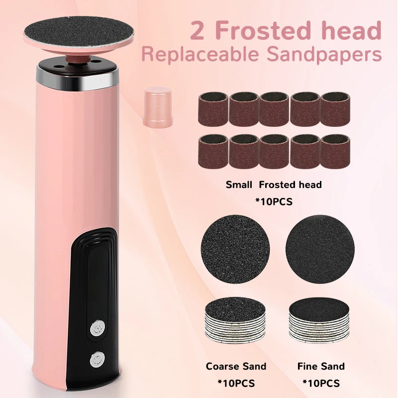 Wireless Electric Foot Callus Remover Machine Rechargeable Pedicure Tool for Dead Skin And Cuticle Removal with Replacement Sand
