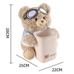 Creative Car Tissue Box Car Paper Box Cute Cartoon Interior Ornaments Short Plush Bear Multi-functional Storage Bag For Home