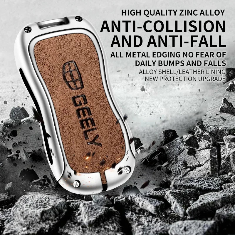 Alloy Car Remote Key Fob Cover Case Holder for Geely Tugella 2020 Azkarra Xingyue Boyue Pro Atlas Pro Gili Tugella Accessories