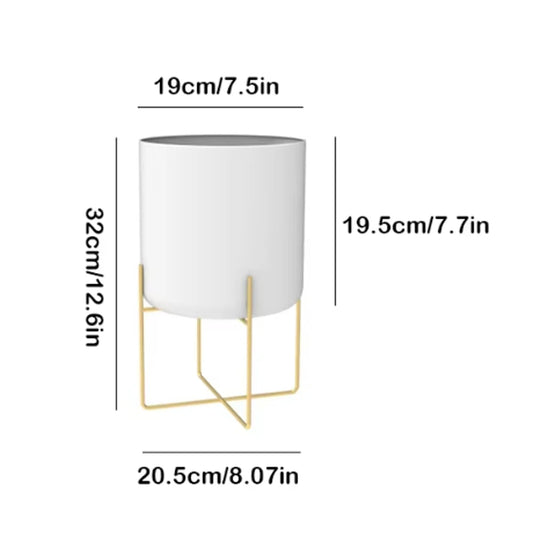2025 Plant Stand with Pot Floor Type Flowerpot Metal Planter Black White Gold  Living Room Succulent Multi-use Balcony Decor