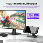 Game Console Dock Adjustable Height Dock Bracket with Hdmi 4K 60Hz 6 In 1 Rgb Dual Fans Docking Station for Rog Ally Steamdeck