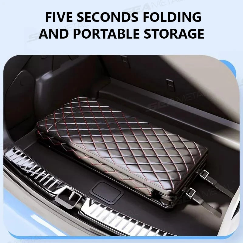 Portable Car Travel Mattress | SEAMETAL Foldable PU Sleeping Pad for Rear Seat (SUV/Sedan)