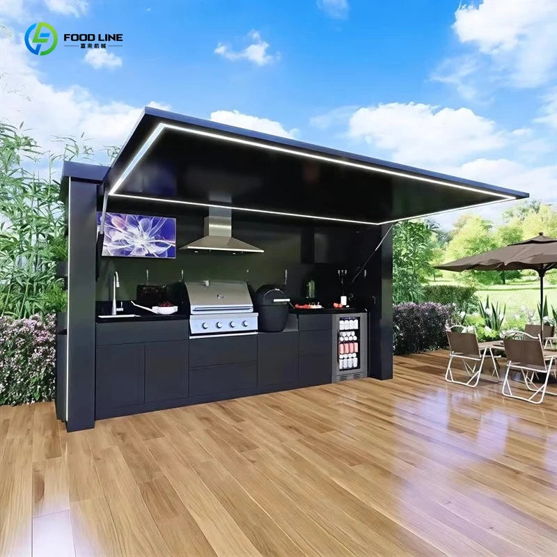 Customized Multi-Functional Waterproof Outdoor Mobile Kitchen Convenient Movable Easy Install Garden Kitchen