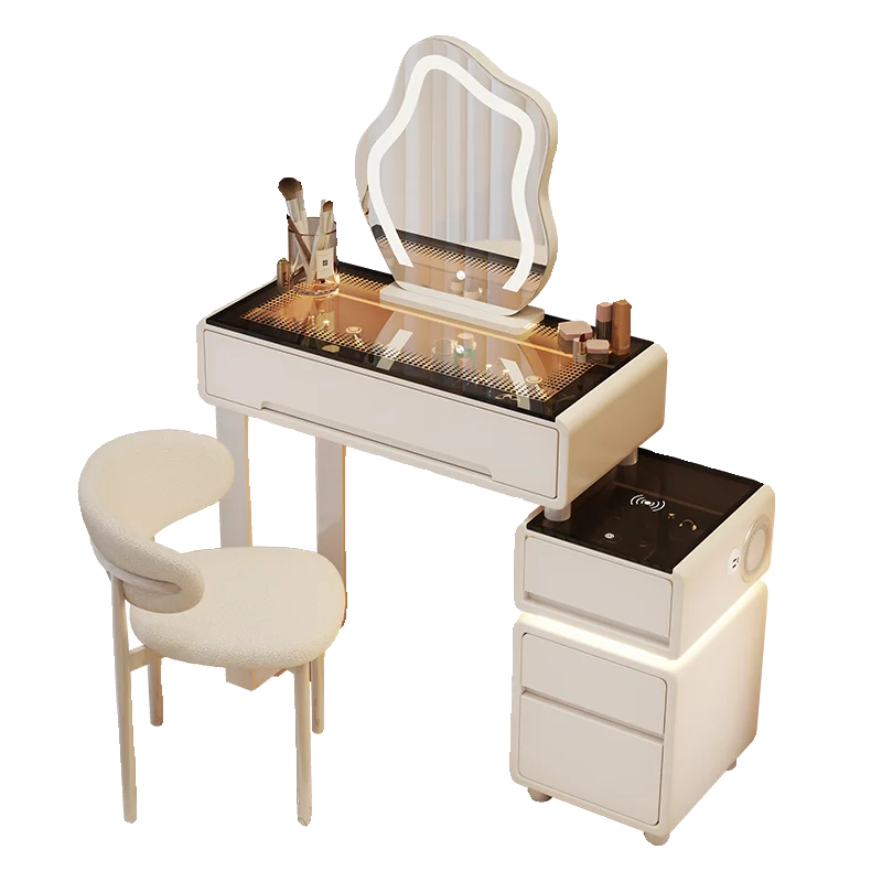 Small apartment dresser bedroom 60CM modern cream style master chest makeup table hairstyle bedroom Drawers for clothes luxury