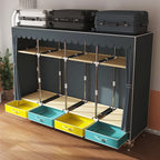 Large Fabric Wardrobe Portable Closet Organizer Multi-layer Dustproof Storage Cabinet for Rental Room or Bedroom