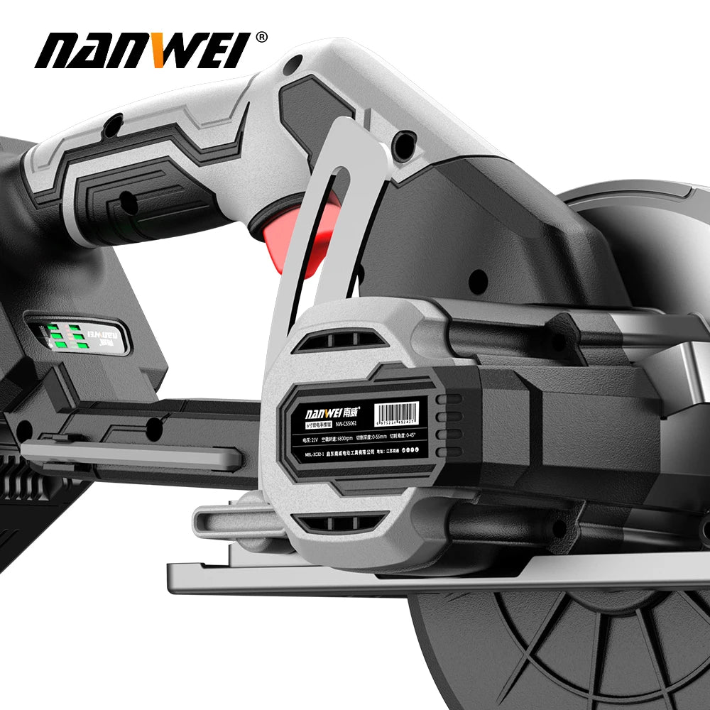 NANWEI 6" cordless brushless circular saw Rechargeable woodworking portable electric saw cutter circular saw