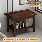 Anti-Slip Bamboo Shower Stool Waterproof Bathroom Bath Bench for Foot Washing or Entryway Shoe Changing Seat