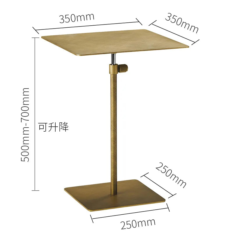 Stainless Steel Lifting Coffee Table Square Or Circular Diameter 30-35 50 Mobile Sofa Side Table Light Luxury Metal Tall Table
