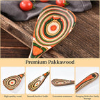 Kitchen Pakkawood Wooden Spoons For Cooking Nonstick Pakkawood Serving Utensils Set Salad Servers Set Cooking Utensils Set