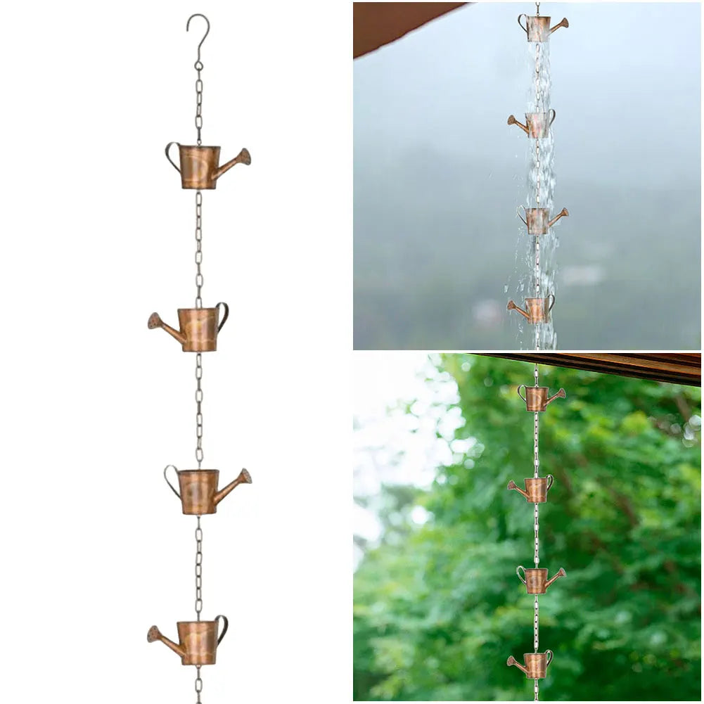 Metal Rainwater Drainage Chain Multifunction Rainwater Chain Decorative Downspout Rain Chain Exquisite for Garden Villa Park