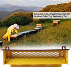 Removable Yellow Plastic Pollen Trap With Ventilated Pollen Tray Beekeeping Tool