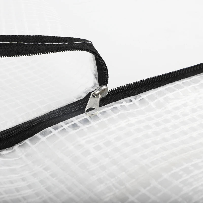 Thickness 0.3mm Tarpaulin Greenhouse Plant Canopy Garden Buildings Waterproof Cover With Double Head Zipper Terrace Clear Tarp