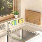 Kitchen Storage Rack, Punch-free Kitchen Sink Storage Pot and Lid Rack, Wall-mounted Kitchen Accessories Storage Rack