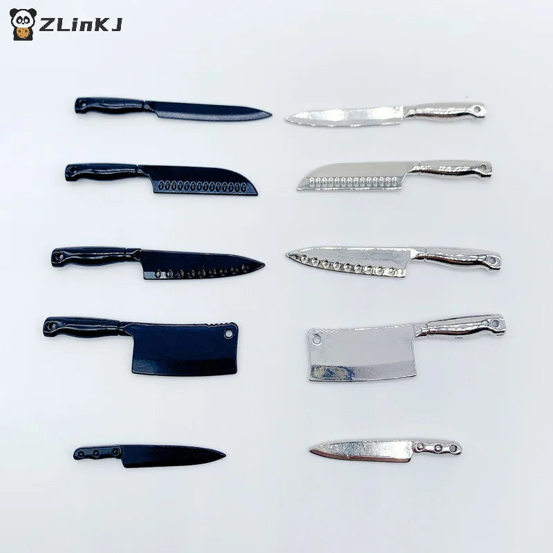 ▶1 Set Doll House Mini Kitchen Knife Cooking Utensils Model for Dollhouse Kitchen Furniture Decoration Accessories Toy