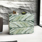 "Premium Vintage Green Jade Stone Dresser - Handcrafted Luxury Marble Slate 3/4/5-Drawer Storage Cabinet Custom Retro"