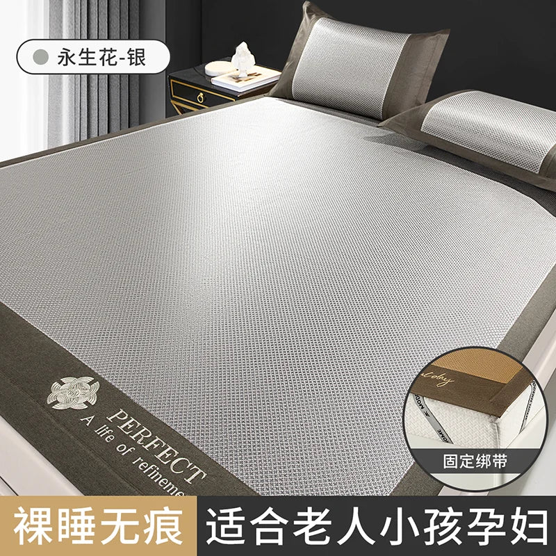 Ice silk mat summer rattan mat summer bed hat style mat sheets dual-use washable straw mat baby bamboo mat