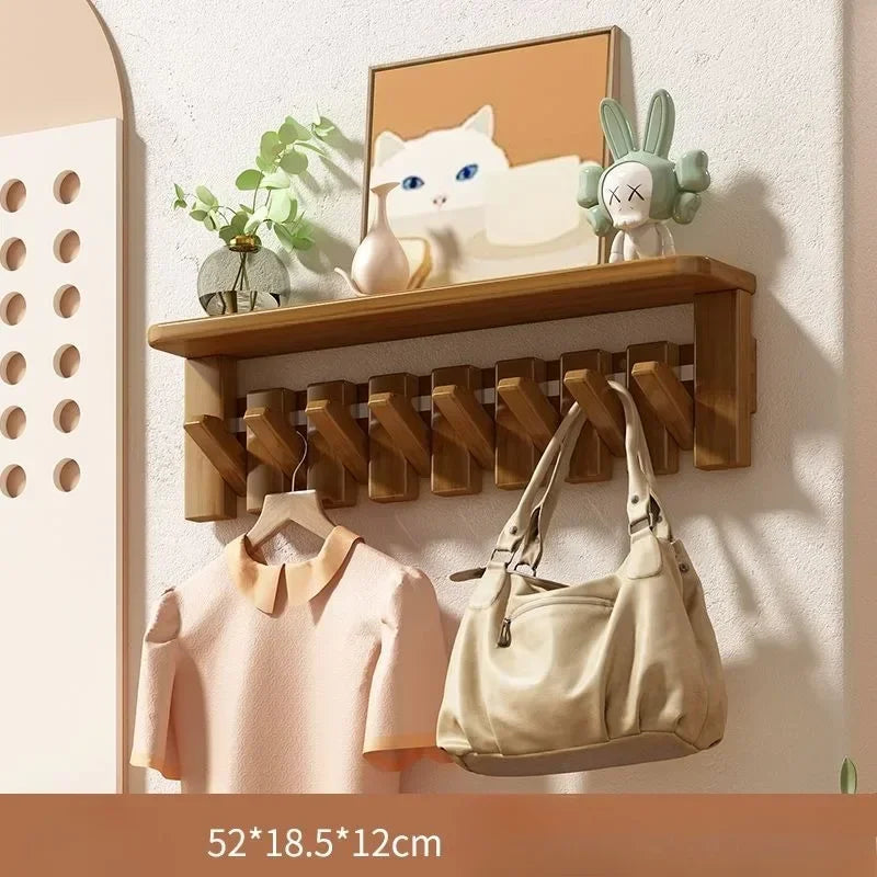 Solid Wood Modern Nordic Creative Wall Clothes Hanger Luxury Living Room Bedroom Clothes Racks Household Storage Home Furniture