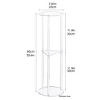 3 Tier Clear Acrylic Side Table Small Drink Side Table Small Space Round Furniture NightStand for Home Balcony Bathroom Sofa