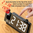 Digital Clock Projector HD LED Display Clock On Ceiling With Temperature Sensor Smart Bedside Alarm Clock 180 Degree Rotatable