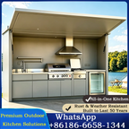 Hardwearing Complete Outdoor Kitchen, Full Equipped Robust Garden Outdoor Cabinets, Solid Aluminum Outdoor Cooking Cabinet