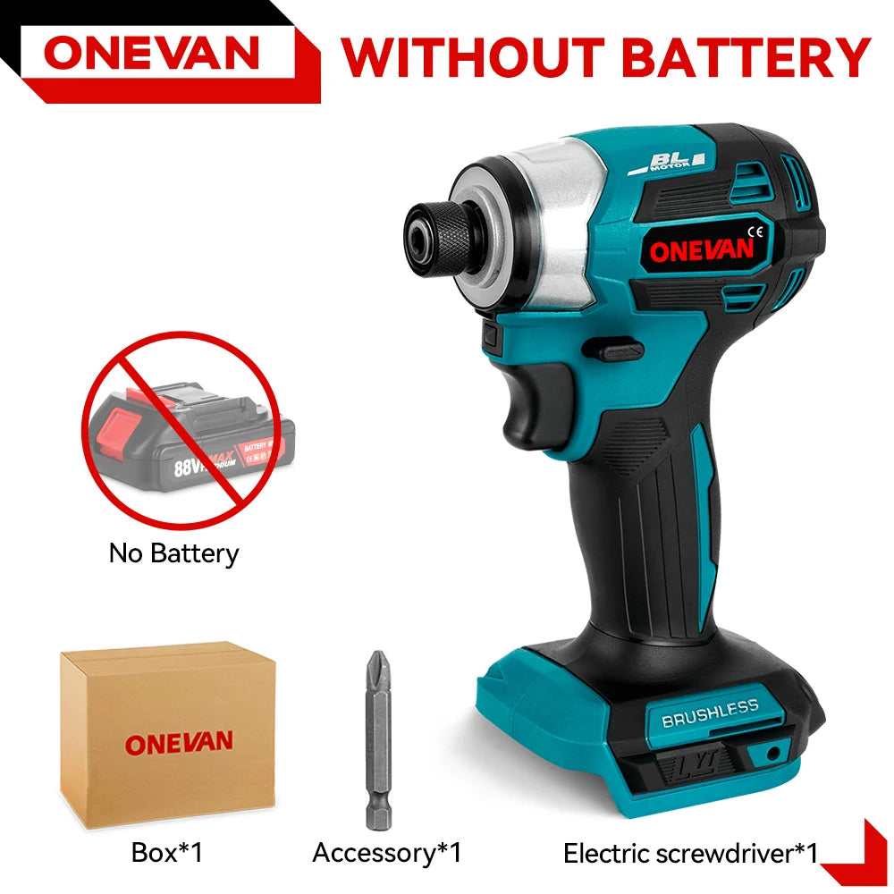 600N.m Brushless Electric Screwdriver Cordless 5-Speed Electric Impact Drill Rechargeable Power Tools Kit For 21V 18V Battery