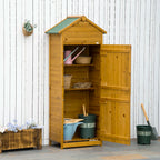 Wooden Garden Storage Shed Tool Cabinet W/两个 Lockable Door 191.5X79X49Cm
