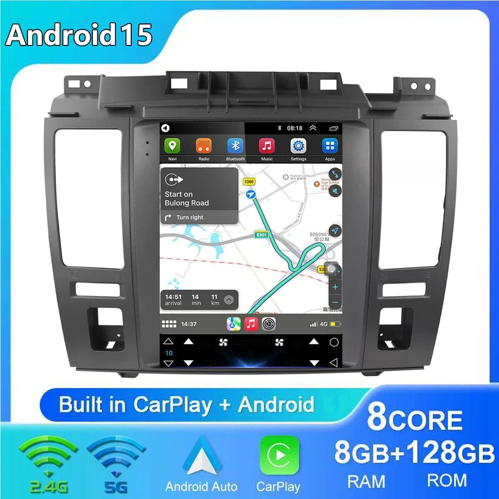 For Nissan Tiida Versa 2004 2005 - 2013 for Tesla Style 9.7" Android 15 Car Android auto Wireless Carplay Radio GPS Navi NO DVD